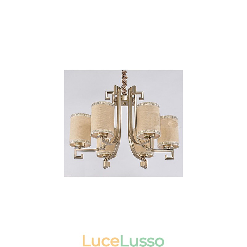 Lampadario in stile cinese in ferro e rame, imitazione lampade ad aria