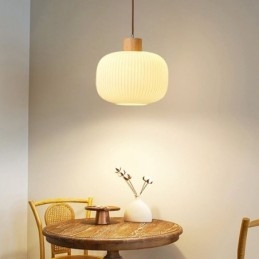 Lampada a sospensione in legno giapponese Lanterna in vetro Lampada a sospensione