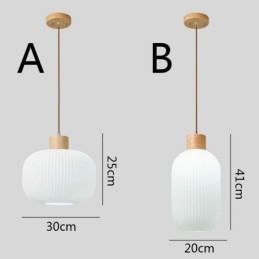 Lampada a sospensione in legno giapponese Lanterna in vetro Lampada a sospensione