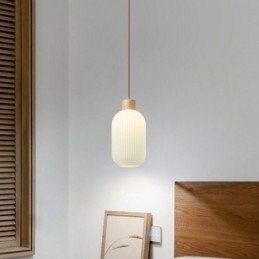 Lampada a sospensione in legno giapponese Lanterna in vetro Lampada a sospensione