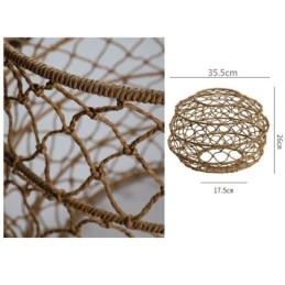 Moderna lampada a sospensione pastorale, lampada a sospensione creativa in rattan con paralume pieghevole