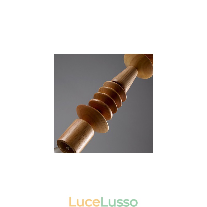 Lampadario Mini Stile Tradizionale Classico Legno Bambù