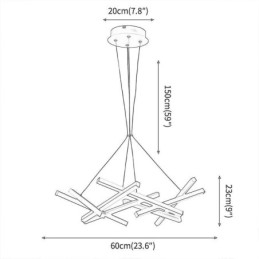 Lampadario postmoderno Lampada a sospensione a forma di ramo di albero nordico