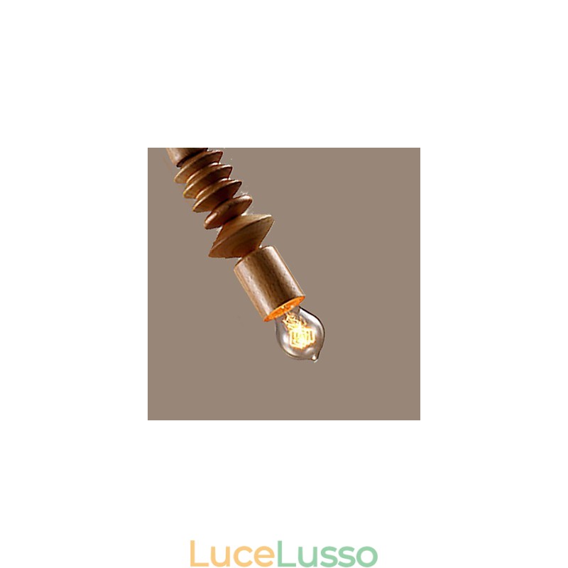 Lampadario Mini Stile Tradizionale Classico Legno Bambù