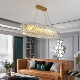 Lampadario in stile europeo con lampada a sospensione in vetro di lusso
