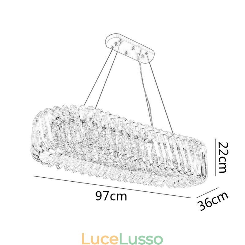 Lampadario in stile europeo con lampada a sospensione in vetro di lusso