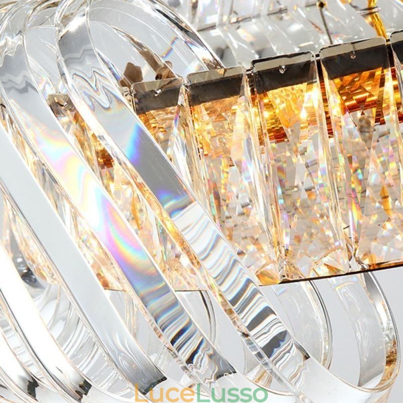 Lampadario in stile europeo con lampada a sospensione in vetro di lusso