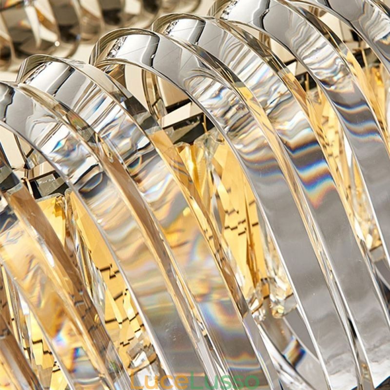 Lampadario in stile europeo con lampada a sospensione in vetro di lusso