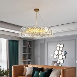 Lampada a sospensione europea rotonda in vetro con decorazione a sospensione