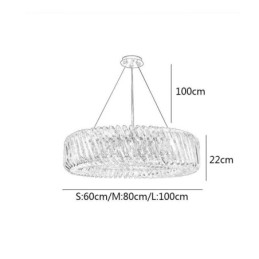 Lampada a sospensione europea rotonda in vetro con decorazione a sospensione