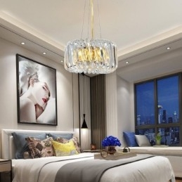 Lampada a sospensione europea rotonda in vetro con decorazione a sospensione