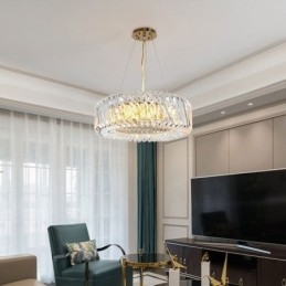 Lampada a sospensione europea rotonda in vetro con decorazione a sospensione