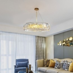 Lampada a sospensione europea rotonda in vetro con decorazione a sospensione