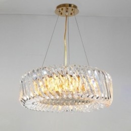 Lampada a sospensione europea rotonda in vetro con decorazione a sospensione
