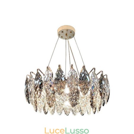 Lampadario a sospensione in ferro europeo creativo con foglia di vetro Lampadario a sospensione in ferro europeo creativo con foglia di vetro