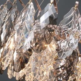 Lampadario a sospensione in ferro europeo creativo con foglia di vetro