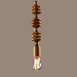 Lampadario Mini Stile Tradizionale Classico Legno Bambù