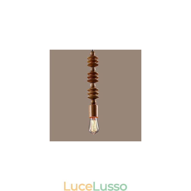 Lampadario Mini Stile Tradizionale Classico Legno Bambù