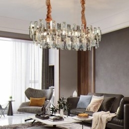 Lampadario in vetro europeo, lampade a sospensione ovali