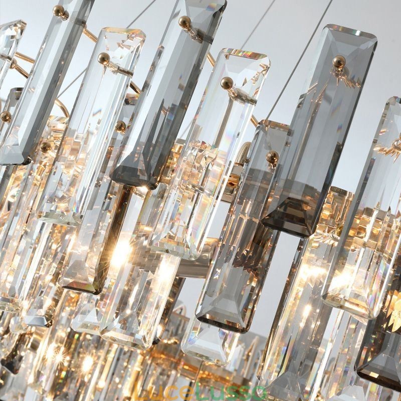 Lampadario in vetro europeo, lampade a sospensione ovali