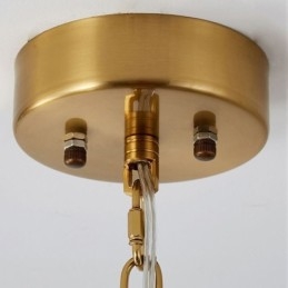 Lampadario moderno in vetro con decorazione in bronzo e oro