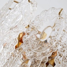 Lampadario moderno in vetro con decorazione in bronzo e oro