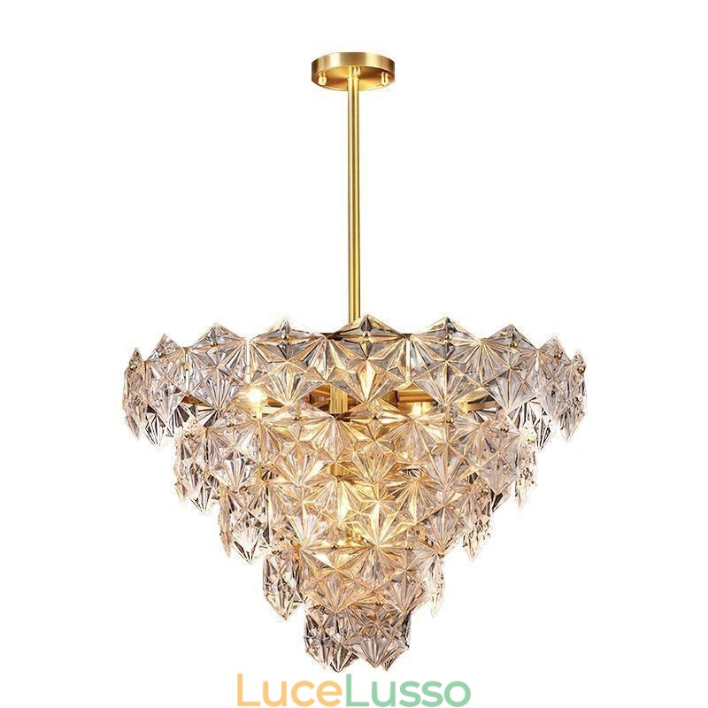 Lampadario moderno a forma di cono in vetro europeo