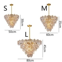 Lampadario moderno a forma di cono in vetro europeo