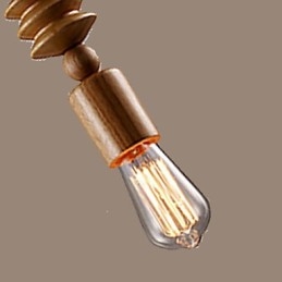 Lampadario Mini Stile Tradizionale Classico Legno Bambù