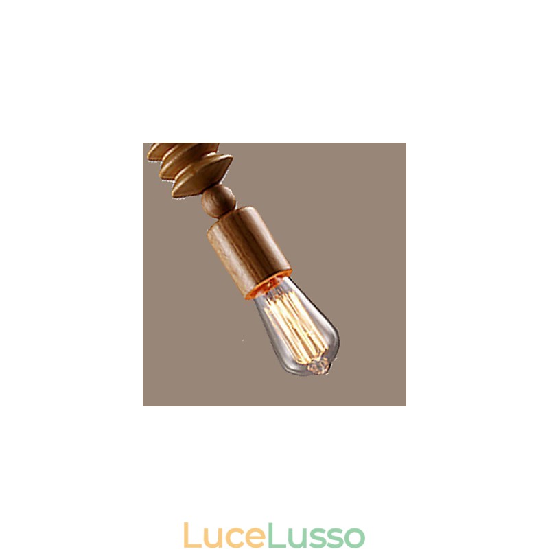 Lampadario Mini Stile Tradizionale Classico Legno Bambù