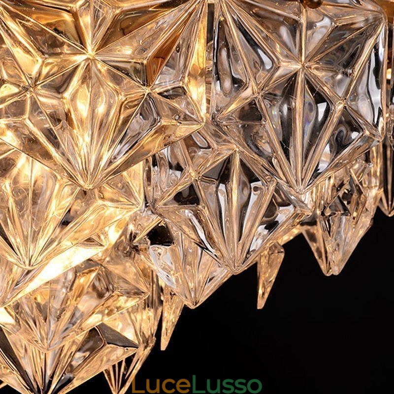 Lampadario moderno a forma di cono in vetro europeo
