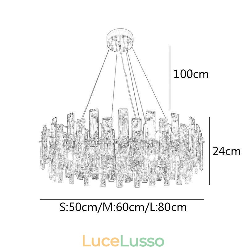 Lampadario in vetro di lusso in stile europeo