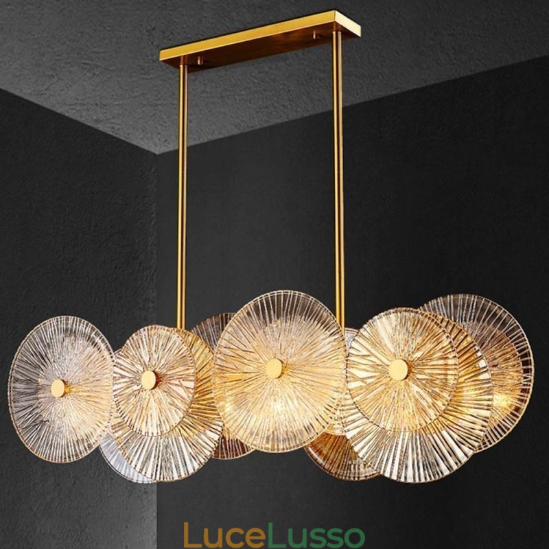 Lampadario moderno a disco con scintilla, lampada a sospensione in vetro per fuochi d'artificio, illuminazione per la casa