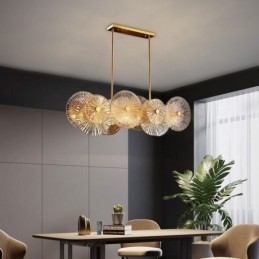 Lampadario moderno a disco con scintilla, lampada a sospensione in vetro per fuochi d'artificio, illuminazione per la casa