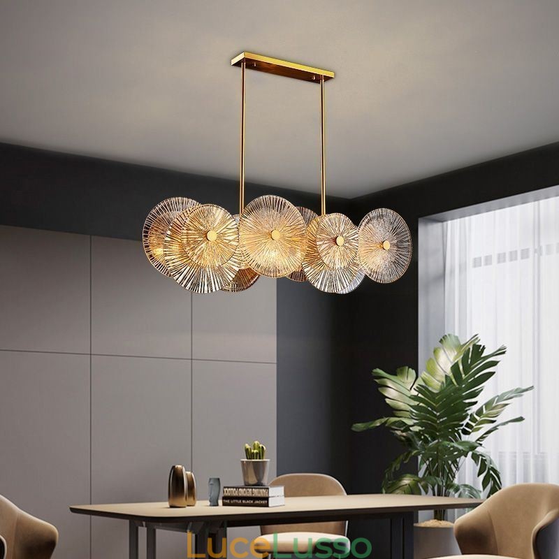 Lampadario moderno a disco con scintilla, lampada a sospensione in vetro per fuochi d'artificio, illuminazione per la casa