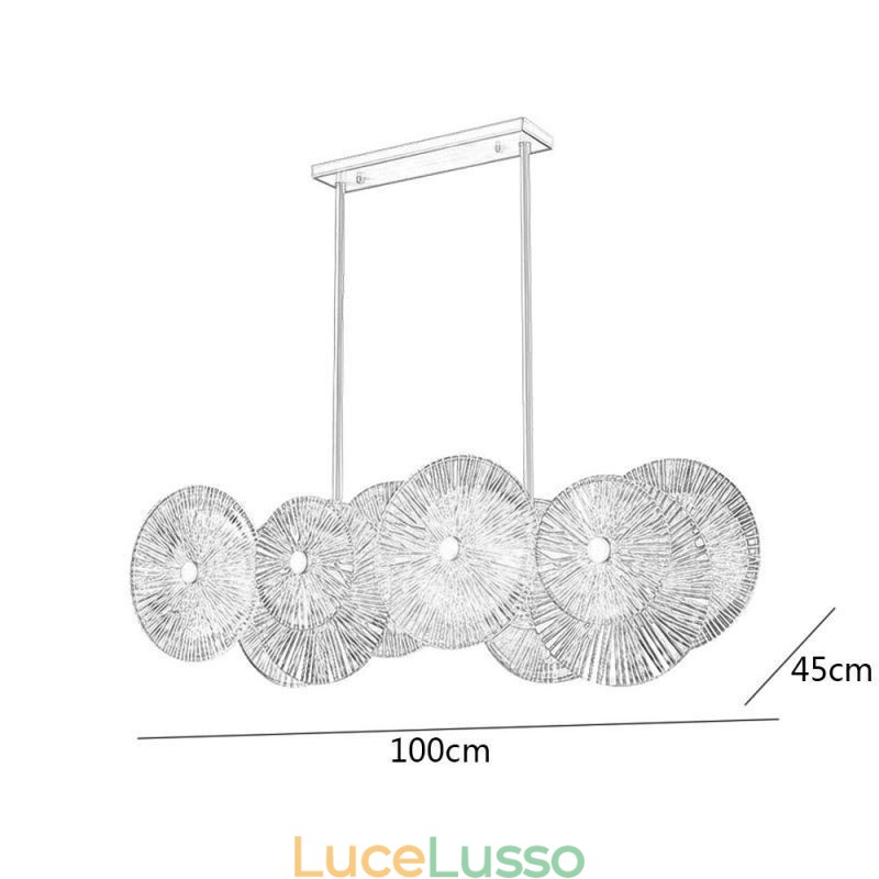 Lampadario moderno a disco con scintilla, lampada a sospensione in vetro per fuochi d'artificio, illuminazione per la casa