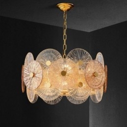 Lampadario moderno a disco con scintilla, lampada a sospensione in vetro per fuochi d'artificio, illuminazione per la casa