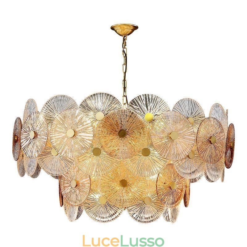 Lampadario moderno a disco con scintilla, lampada a sospensione in vetro per fuochi d'artificio, illuminazione per la casa