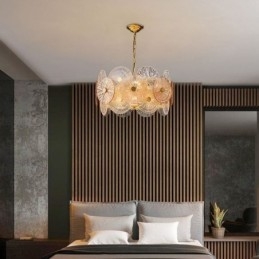 Lampadario moderno a disco con scintilla, lampada a sospensione in vetro per fuochi d'artificio, illuminazione per la casa