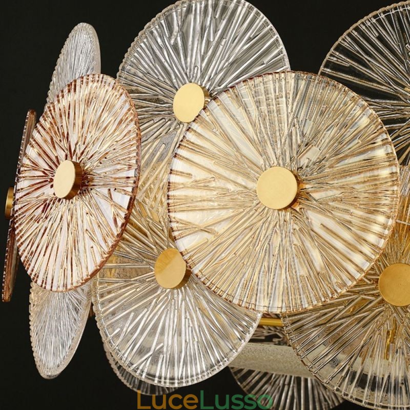 Lampadario moderno a disco con scintilla, lampada a sospensione in vetro per fuochi d'artificio, illuminazione per la casa