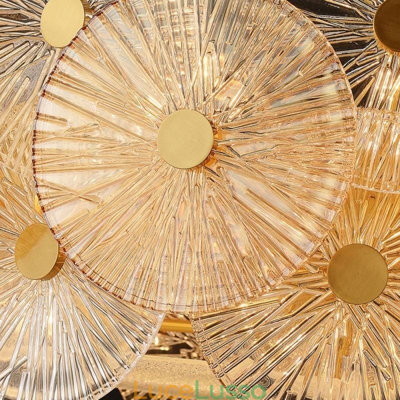 Lampadario moderno a disco con scintilla, lampada a sospensione in vetro per fuochi d'artificio, illuminazione per la casa