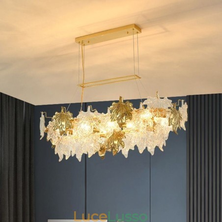 Lampada a sospensione a forma di foglia d'acero, decorazione per la casa, illuminazione in vetro Lampada a sospensione a forma di foglia d'acero, decorazione per la casa, illuminazione in vetro