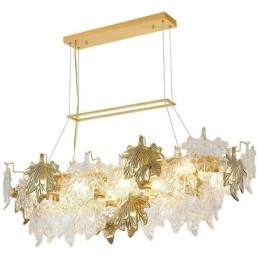 Lampada a sospensione a forma di foglia d'acero, decorazione per la casa, illuminazione in vetro