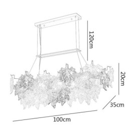 Lampada a sospensione a forma di foglia d'acero, decorazione per la casa, illuminazione in vetro