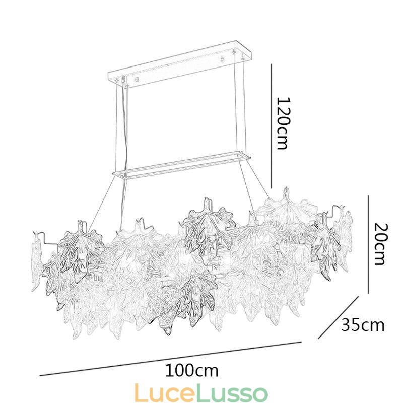 Lampada a sospensione a forma di foglia d'acero, decorazione per la casa, illuminazione in vetro