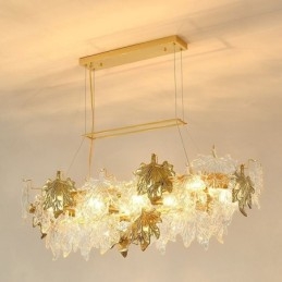 Lampada a sospensione a forma di foglia d'acero, decorazione per la casa, illuminazione in vetro