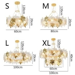 Lampadario a sospensione a foglia d'acero Lampadario in vetro per arredamento europeo