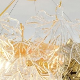 Lampadario a sospensione a foglia d'acero Lampadario in vetro per arredamento europeo