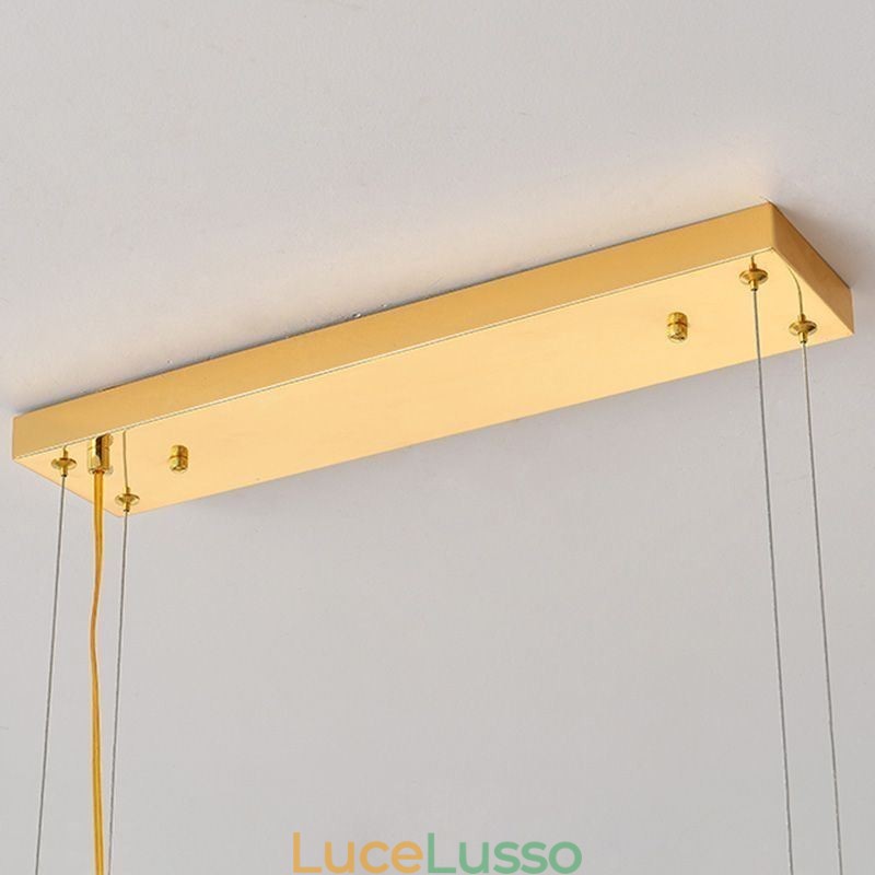 Lampadario in vetro artistico con piuma ovale