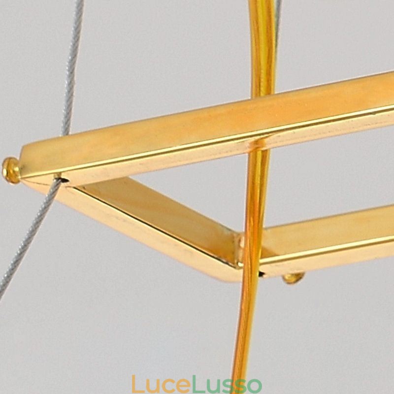 Lampadario in vetro artistico con piuma ovale